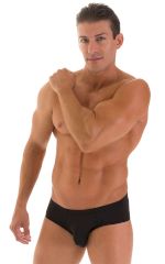 Pouch Brief Swimsuit in Super ThinSKINZ Black, Front View