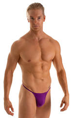 Y Back G String Thong in ThinSkinz Grape, Front View