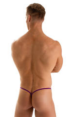 Y Back G String Thong in ThinSkinz Grape, Rear View
