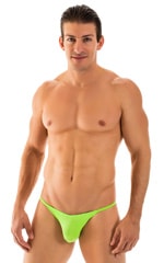 Super Low Brazilian Bikini in Semi Sheer ThinSKINZ Neon Lime, Front View