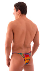 Sunseeker Micro Pouch Half Back Bikini in Semi Sheer Tropical Feathers Stretch, Rear View