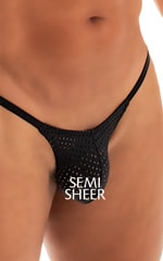 Stuffit Pouch G String Swimsuit in Semi Sheer Black peep show 3