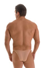 Stuffit Pouch Half Back Tanning Swimsuit in Super ThinSKINZ Nude, Rear View