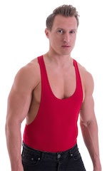 String Tank Gym Tee in ThinSKINZ Lipstick Red, Front View