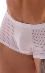 Fitted Pouch - Boxer - Swim Trunks in White and White Peep Show 6