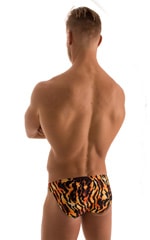 Bikini-Brief Swimsuit in Super ThinSKINZ Tiger, Rear View