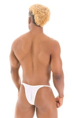 Sunseeker2 Tanning Swimsuit in Semi Sheer White Powernet, Rear View