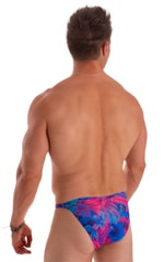 Mens Seamless Pouch Bikini Swimsuit in Tan Through Bora Bora 2