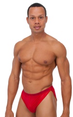 Swimsuit Cover Up Split Running Shorts in Red Stretch Mesh 1