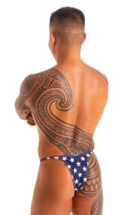 Mens Micro String Bikini Swimsuit in American Stars and Stripes .2