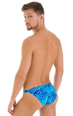 Stuffit Pouch Bikini Swimsuit in New World Blue, Rear View