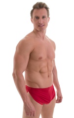 Swimsuit Cover Up Split Running Shorts in Red, Front View