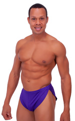 mens sexy swimsuit bikini cover up split shorts in Royal Purple