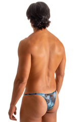 Sunseeker Micro Pouch Half Back Bikini in Semi Sheer Eros Printed Mesh 2