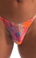Sunseeker2 Tanning Swimsuit in Tan Through Orange Jungle, Front Alternative