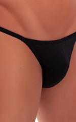 Super Low Brazilian Bikini in Black tricot-nylon-lycra, Front View