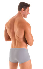 Fitted Pouch - Boxer - Swim Trunks in Platinum, Rear View