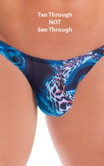 Mens Micro Pouch Bikini Swimsuit in Tan Through Sea Leopard 3