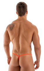 G String Swimsuit - Adjustable Pouch in Blazing Orange, Rear View