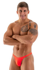 Bodybuilder Posing Suit - Narrow Back in Blazing Orange, Front View