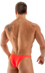 Bodybuilder Posing Suit - Narrow Back in Blazing Orange, Rear View