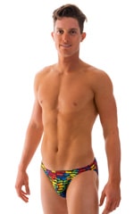 Bikini-Brief Swimsuit in Tan Through Technicolor, Front Alternative