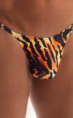 Smooth Pouch Skinny Sides Swim Thong in Super ThinSKINZ Wild Tiger 3