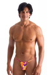 mens sexy g string swimsuit micro thong skinz swimwear in Tahitian Sunset print