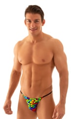 mens super low tiny bikini swimsuit by skinz swimwear in tan through technicolor