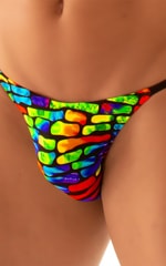 Super Low Brazilian Bikini in Tan Through Technicolor, Front Alternative