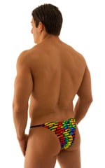 Super Low Brazilian Bikini in Tan Through Technicolor, Rear View