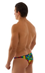 Rio Tanning Bikini Swimsuit in Tan Through Technicolor, Rear View