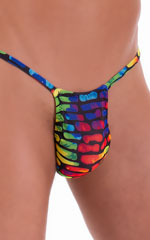 Roman G String Swim Thong in Tan Through Technicolor, Front Alternative