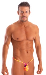 Mens Micro Adjustable G String Swimsuit in Tahitian Sunset 4