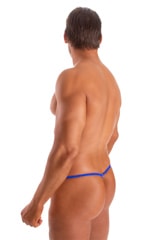 Mens Micro Adjustable G String Swimsuit in Royal Blue Powernet 2