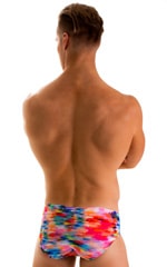 Pouch Brief Swimsuit in Watercolor Strokes, Rear View