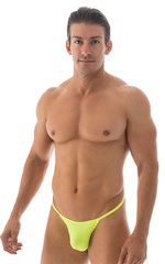 Y Back G String Swim Thong in ThinSkinz Chartreuse, Front View