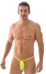 Micro Teardrop G String Swim Suit in ThinSKINZ Chartreuse, Front View