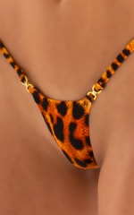 Womens Micro G String Bikini Bottom in Golden Leopard 4