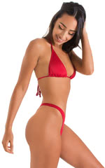 High Cut Thong Bottom in ThinSKINZ Red, Front Alternative