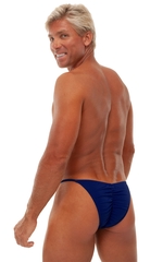 Fitted Pouch - Puckered Half Back - Swimsuit in Semi Sheer ThinSKINZ Blue, Rear View