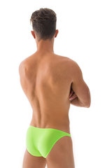 Stuffit Pouch Bikini Swimsuit in ThinSKINZ Neon Lime, Rear View