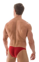 Fitted Pouch Puckered Back Bikini in ThinSKINZ Lipstick Red, Rear View