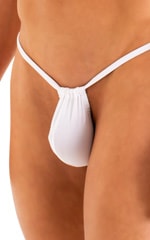 G String Swimsuit - Adjustable Pouch in Super ThinSKINZ White, Front Alternative