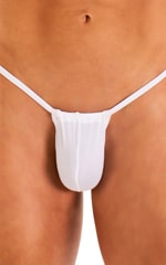 G String Swimsuit - Adjustable Pouch in Super ThinSkinz White, Front Alternative