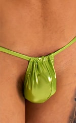 G String Swimsuit - Adjustable Pouch in Ice Karma Lemon-Lime
, Front Alternative