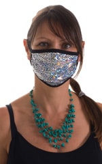 Designer - Fashion Diamonds - Black 2-ply face mask 1