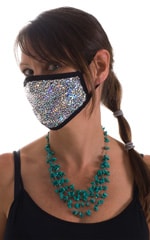 Designer - Fashion Diamonds - Black 2-ply face mask 3