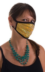 Designer - Fashion Holographic Gold - Black 2-ply face mask 2