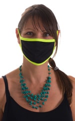 Black-Chartreuse 2-ply face mask 4